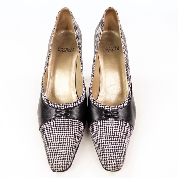 Vintage Charles Jourdan Houndstooth Pumps - Picture 3 of 8